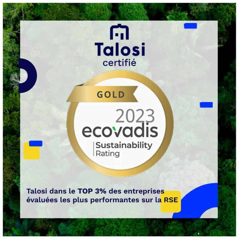 Talosi certifié GOLD Ecovadis